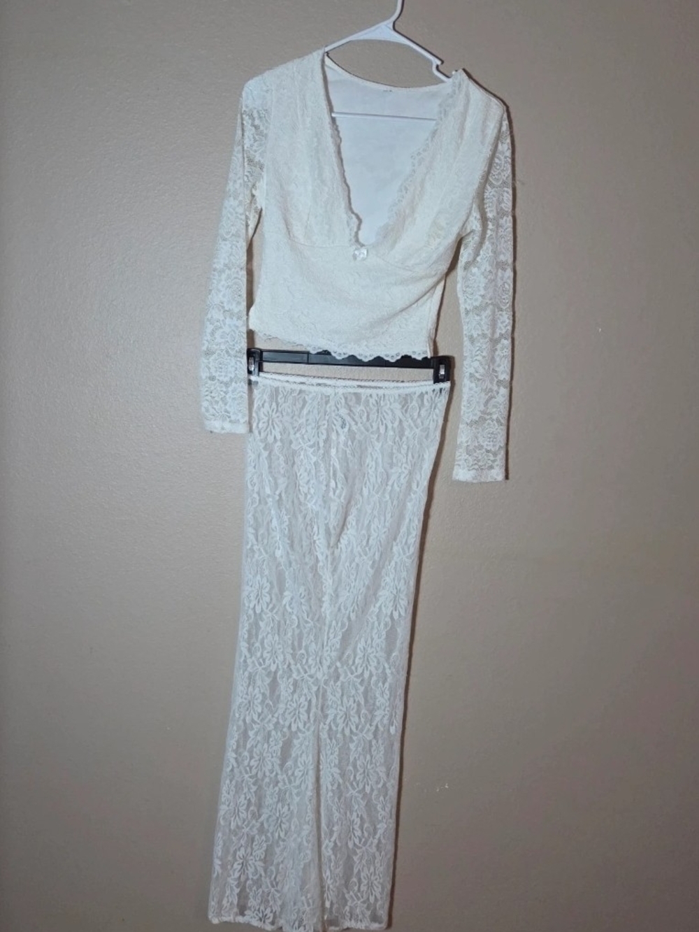Women's Ivory Lace Maxi Skirt - Elegant Lace Overlay
